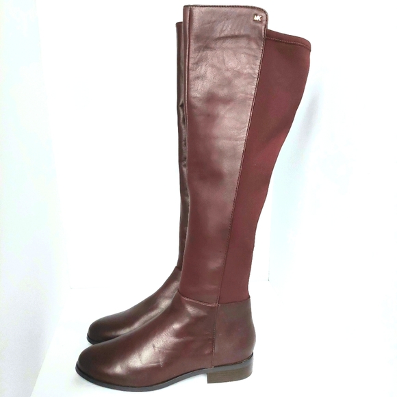 NWOB MICHAEL Michael Kors Bromley Leather Over Knee Riding Boots Sz6.5 Burgandy - Picture 6 of 8